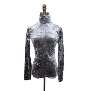 Y2K 90's Skea Shimmies Top Size S Velvet Jewel Tone Silver Whimsigoth Ski